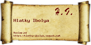Hlatky Ibolya névjegykártya